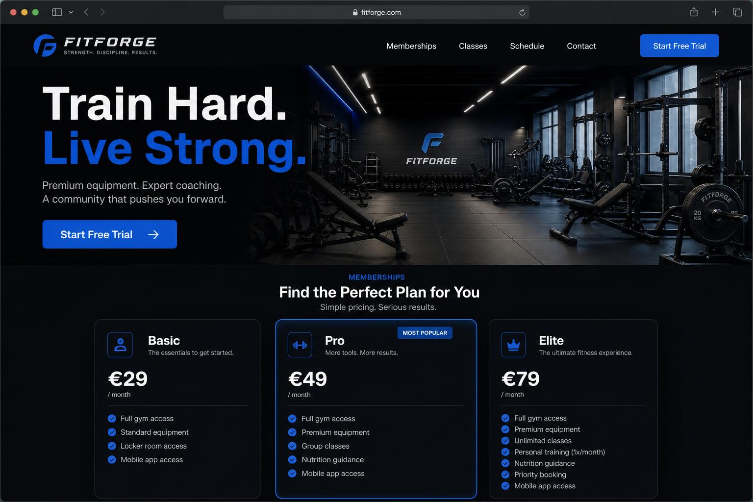 FitForge — Fitness & Gym